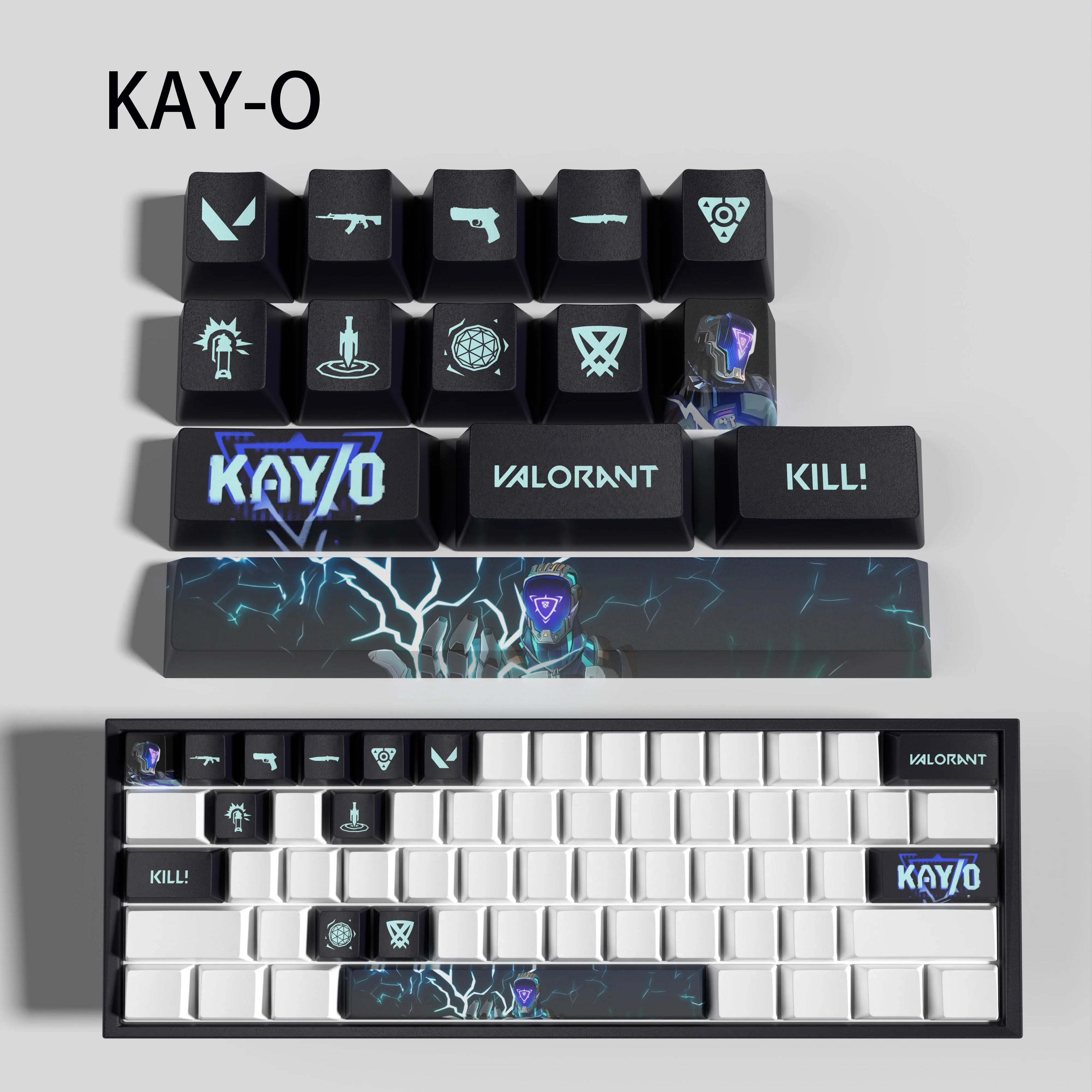 cypher New design Valorant keycaps  OEM Profile 14keys MINI SET PBT dye sub keycaps