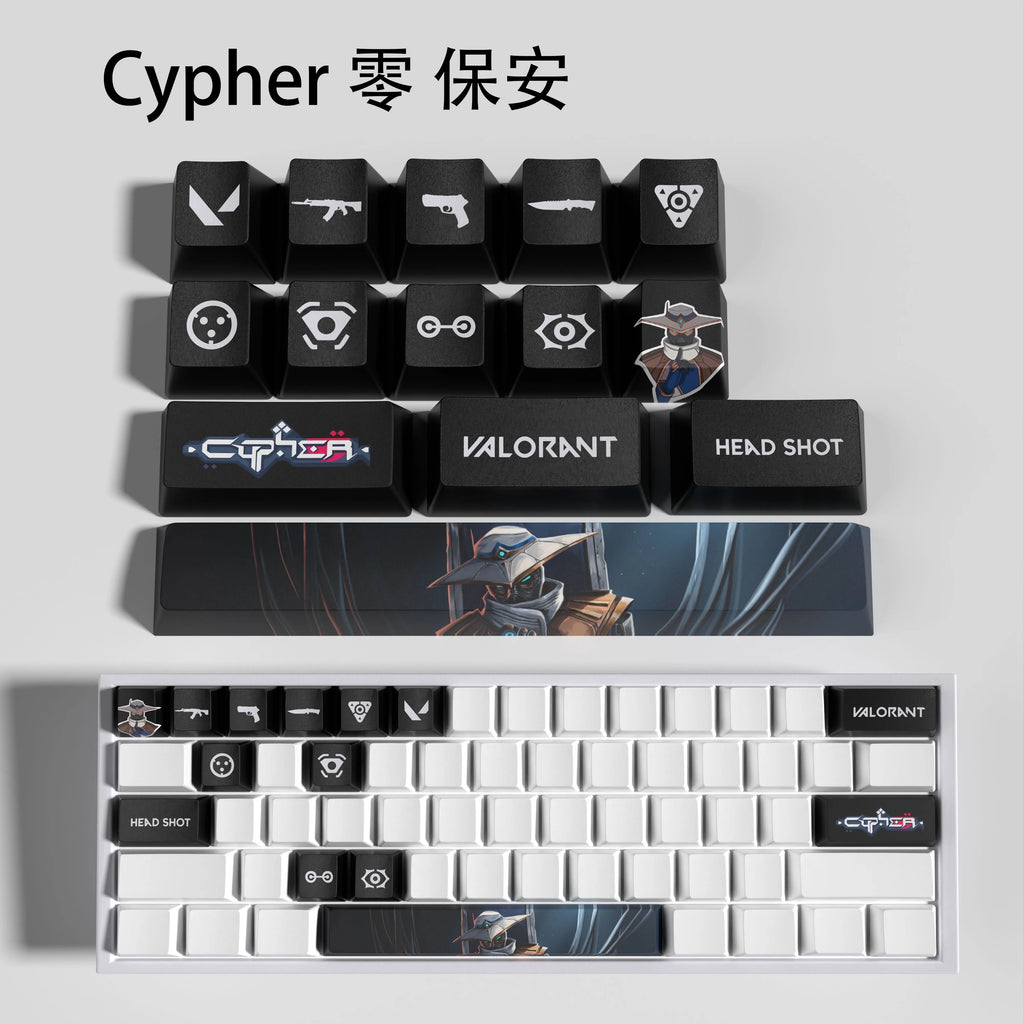 cypher New design Valorant keycaps  OEM Profile 14keys MINI SET PBT dye sub keycaps