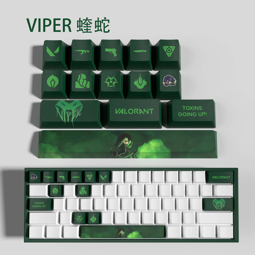 cypher New design Valorant keycaps  OEM Profile 14keys MINI SET PBT dye sub keycaps