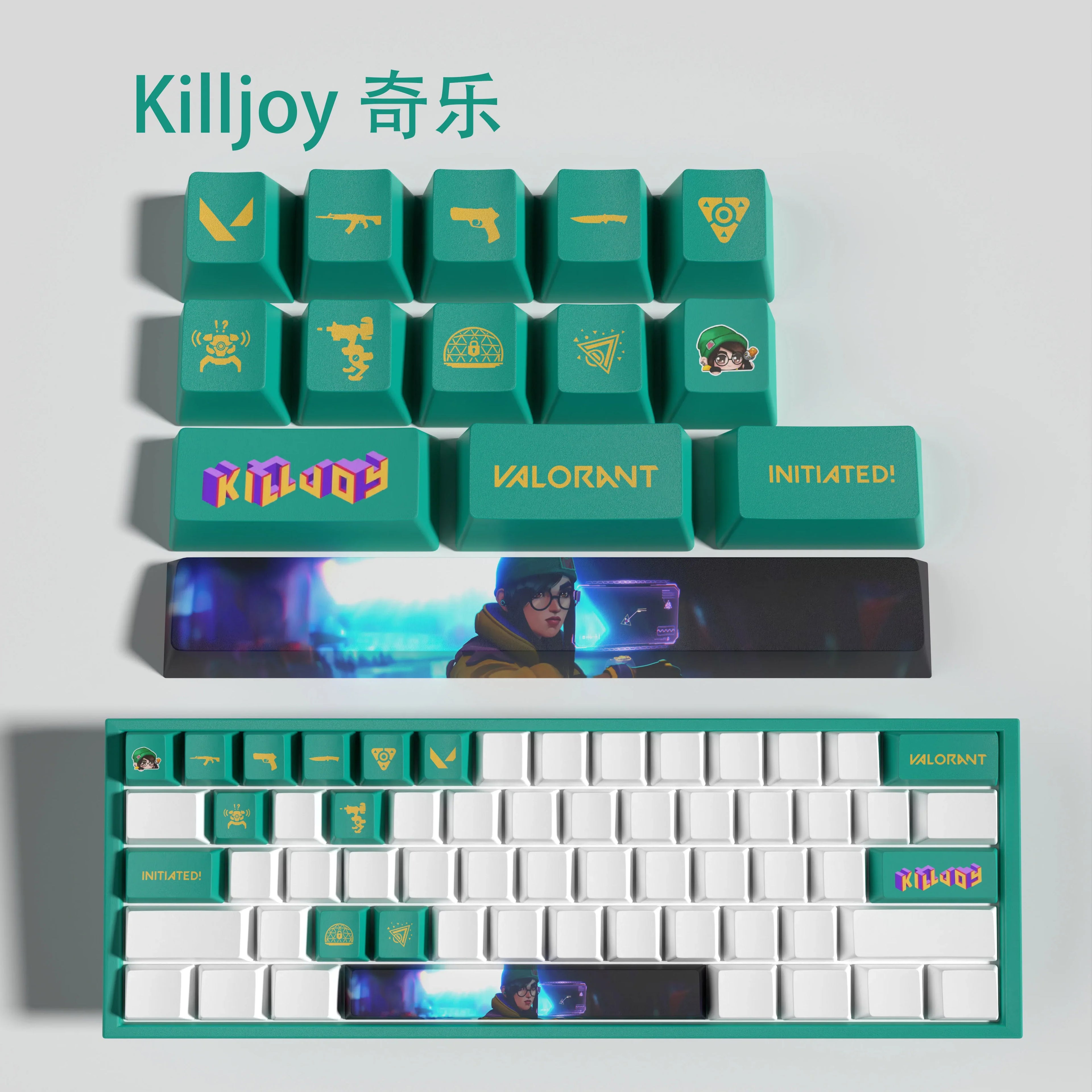 cypher New design Valorant keycaps  OEM Profile 14keys MINI SET PBT dye sub keycaps