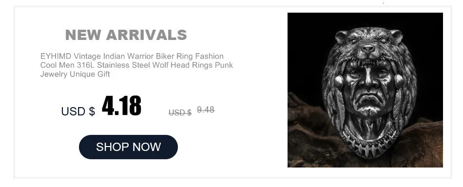 EYHIMD Black Death Knight Skull Ring Cool Mens Punk Fine Detail Stainless Steel Ring Gothic Biker Jewelry