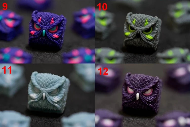1pc handmade resin key cap for MX switch mechanical keyboard Owl multi-color personalized resin keycaps color can be customized