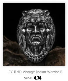 EYHIMD Black Death Knight Skull Ring Cool Mens Punk Fine Detail Stainless Steel Ring Gothic Biker Jewelry