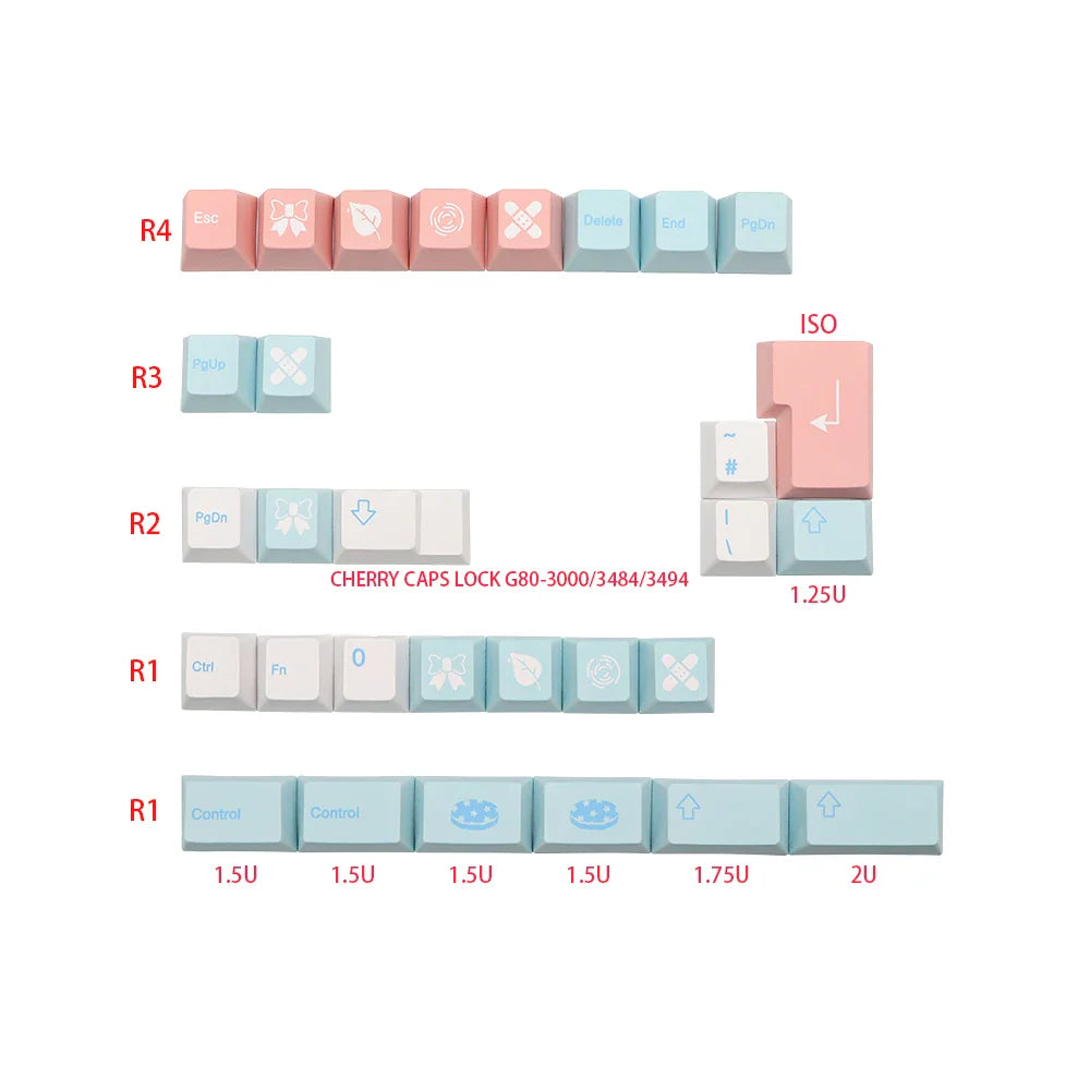 German French Italian Spain UK ISO GMK Noel PBT Dye Subb keycap Cherry Profile Keycaps set For QWERTZ AZERTY MX Keyboard Key Cap