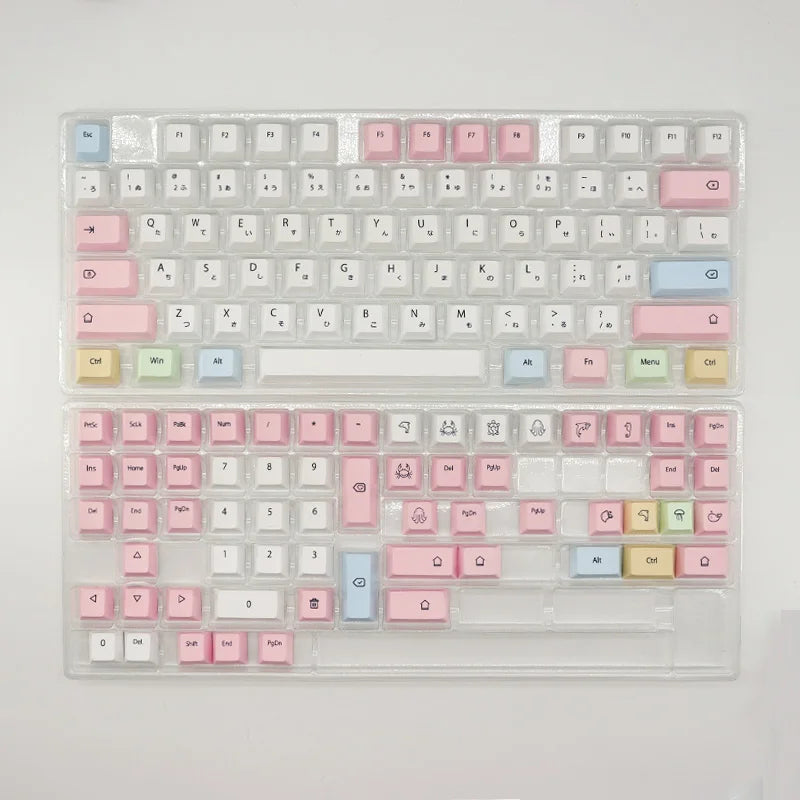 CuXiu PBT Chalk Keycaps 136 keys Dye Sub Keycap Set For Cherry MX Switches Mechanical Keyboard gh60 xd64 xd84 xd96 87 104