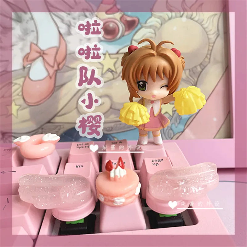 Handmade Customized PBT Keycaps Personality Mechanical Keyboard Keycap Beautiful Girl Cartoon Anime Modeling Keycaps ESC Key