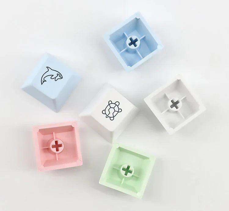 CuXiu PBT Chalk Keycaps 136 keys Dye Sub Keycap Set For Cherry MX Switches Mechanical Keyboard gh60 xd64 xd84 xd96 87 104