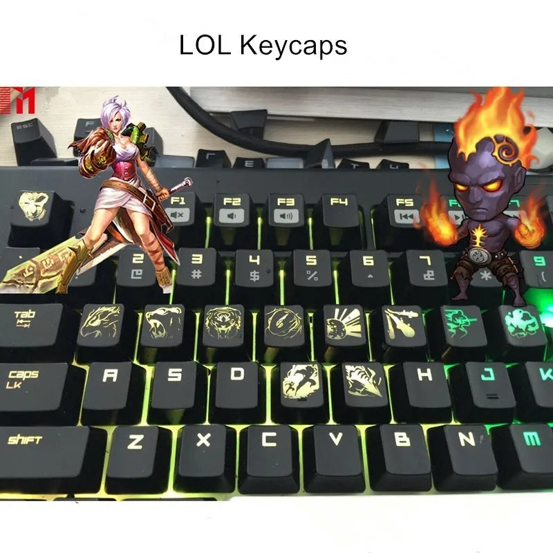 Custom LOL Hero Skill And Head Portrait Keycap Personality Translucent Mechanical Keyboard Key Caps