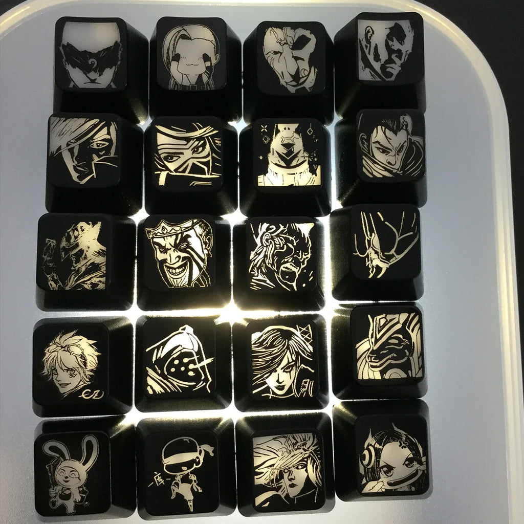 Custom LOL Hero Skill And Head Portrait Keycap Personality Translucent Mechanical Keyboard Key Caps
