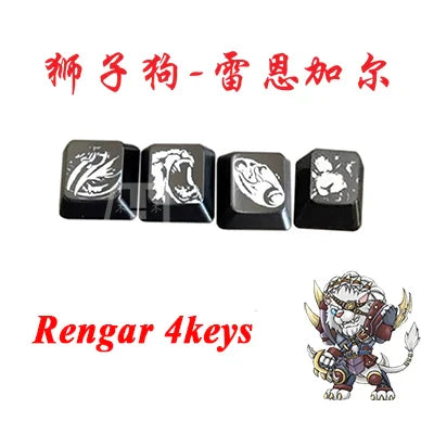 Custom LOL Hero Skill And Head Portrait Keycap Personality Translucent Mechanical Keyboard Key Caps