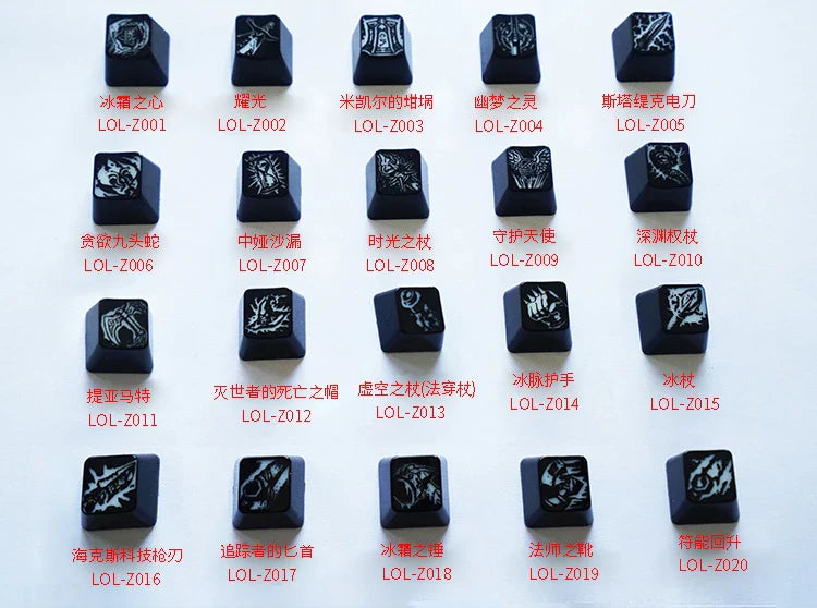 Custom LOL Hero Skill And Head Portrait Keycap Personality Translucent Mechanical Keyboard Key Caps