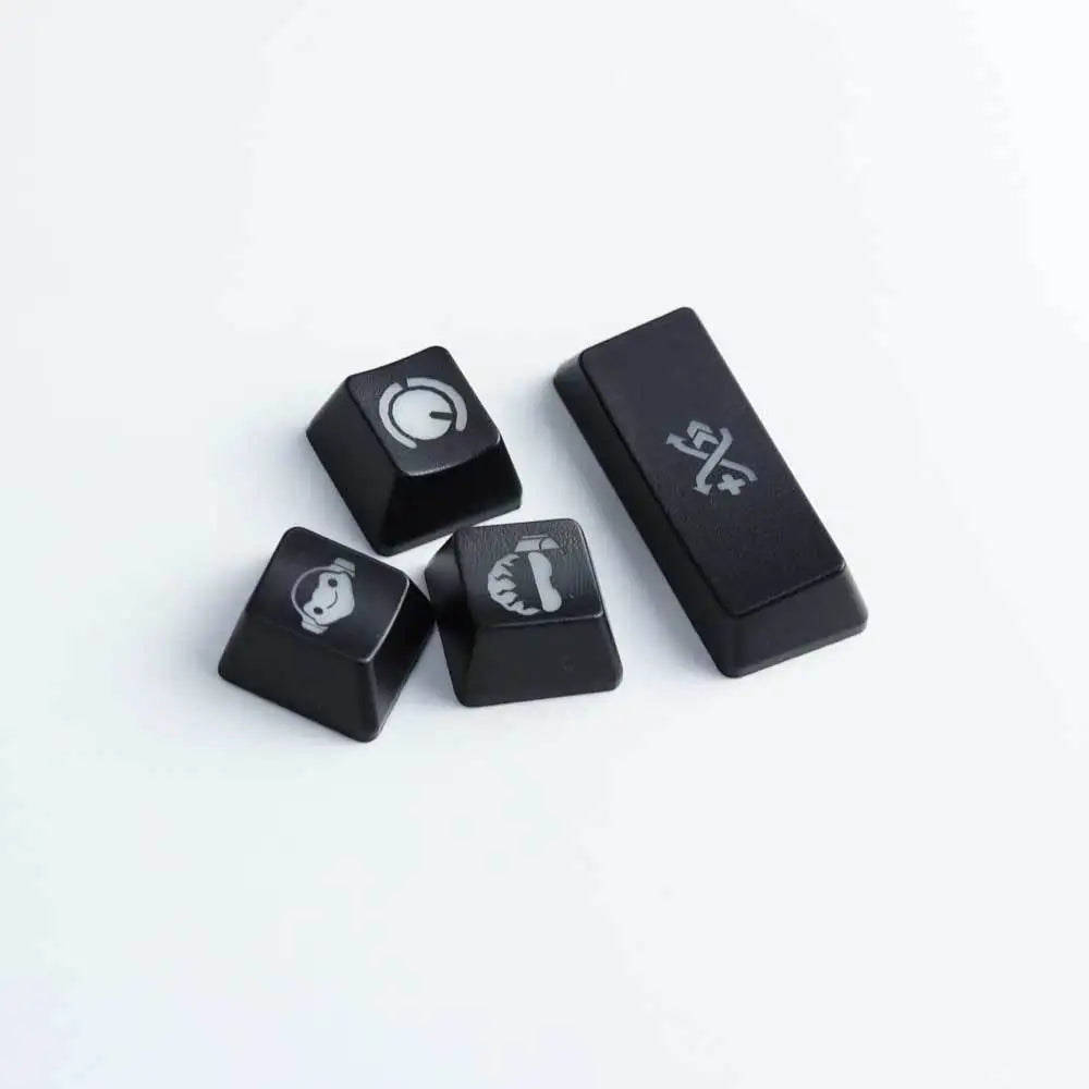 4 pcs/set keysets backlight OW key caps ABS etched  Keycap shine-through for Overwatch gamer Mechanical Keyboard ANSI black