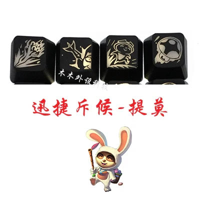 Custom LOL Hero Skill And Head Portrait Keycap Personality Translucent Mechanical Keyboard Key Caps