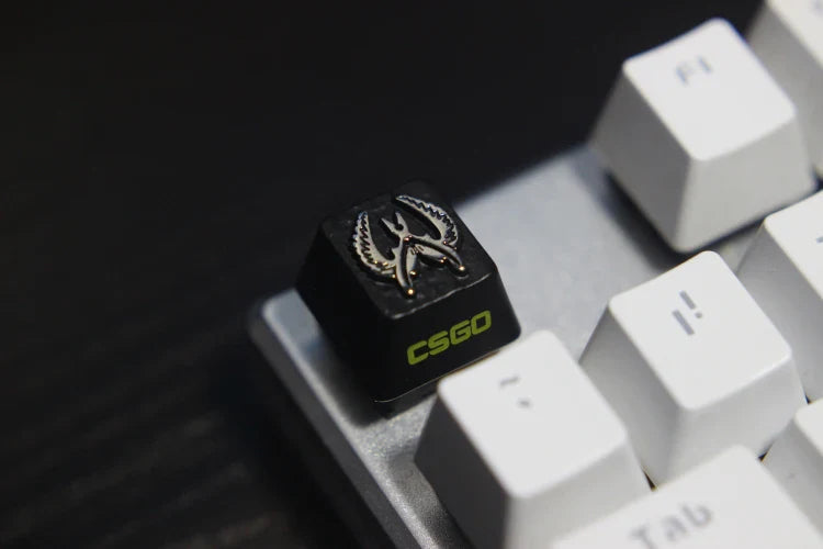 1pc Zinc Aluminium Alloy Key Cap Mechanical Keyboard keycap for CSGO OW Dota 2 PUBG WOW LOL R4 Height Stereoscopic relief
