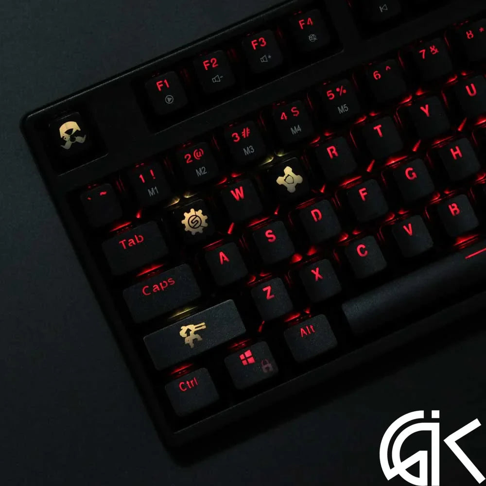 4 pcs/set keysets backlight OW key caps ABS etched  Keycap shine-through for Overwatch gamer Mechanical Keyboard ANSI black