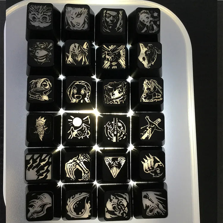 Custom LOL Hero Skill And Head Portrait Keycap Personality Translucent Mechanical Keyboard Key Caps