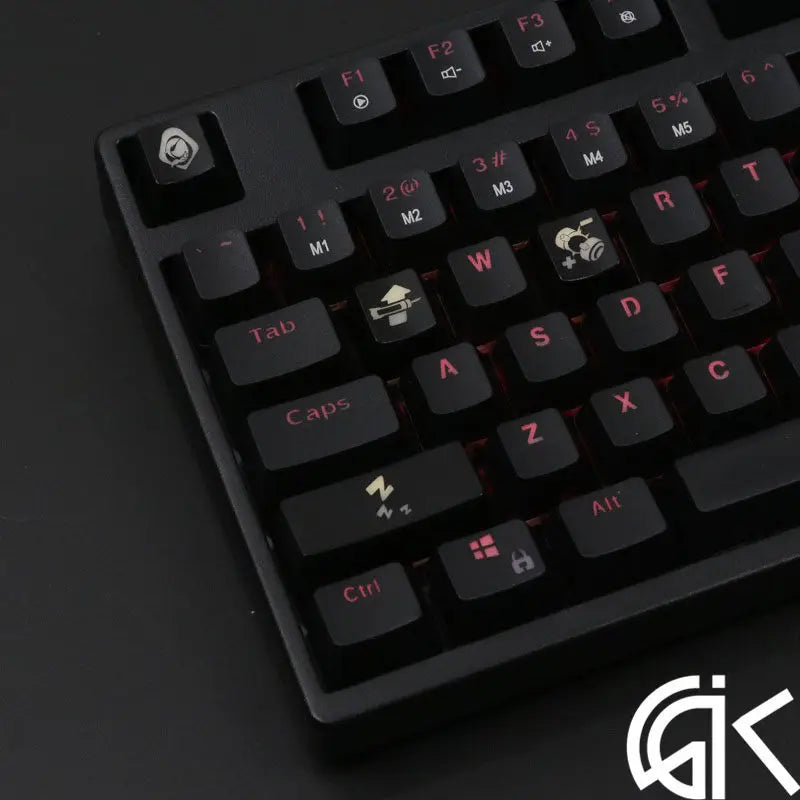 4 pcs/set keysets backlight OW key caps ABS etched  Keycap shine-through for Overwatch gamer Mechanical Keyboard ANSI black