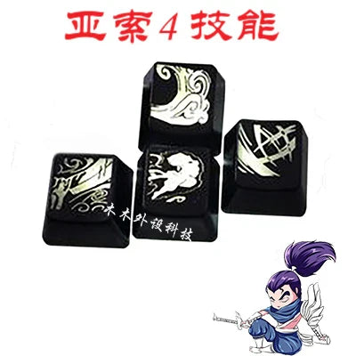 Custom LOL Hero Skill And Head Portrait Keycap Personality Translucent Mechanical Keyboard Key Caps