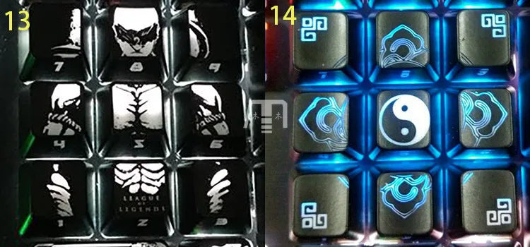 Custom LOL Hero Skill And Head Portrait Keycap Personality Translucent Mechanical Keyboard Key Caps