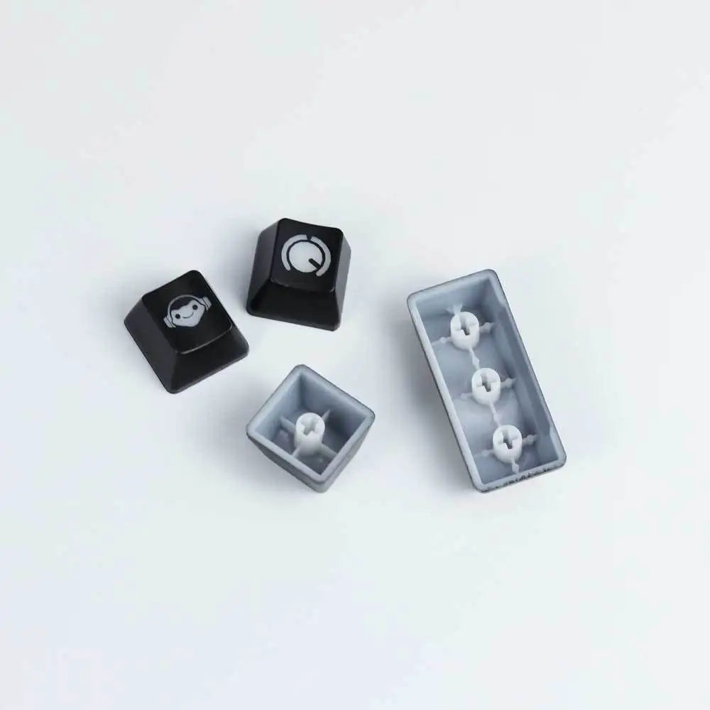 4 pcs/set keysets backlight OW key caps ABS etched  Keycap shine-through for Overwatch gamer Mechanical Keyboard ANSI black