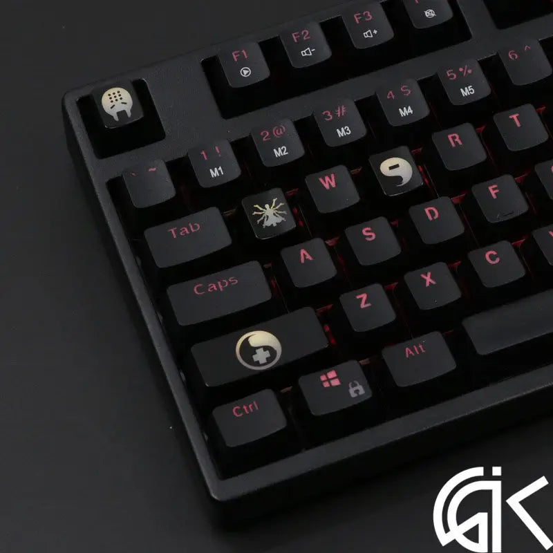 4 pcs/set keysets backlight OW key caps ABS etched  Keycap shine-through for Overwatch gamer Mechanical Keyboard ANSI black