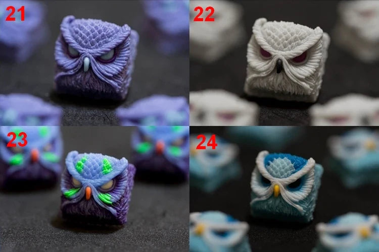 1pc handmade resin key cap for MX switch mechanical keyboard Owl multi-color personalized resin keycaps color can be customized
