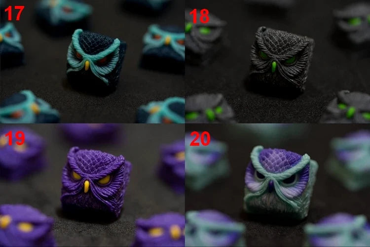 1pc handmade resin key cap for MX switch mechanical keyboard Owl multi-color personalized resin keycaps color can be customized