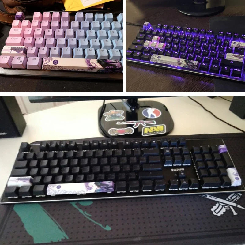 4 Keys Esc Entre 6.25u Spacebar Replacement Keycap  PBT Five Sides Dye-Subbed Oem Profile Key cap for Mechanical Keyboard