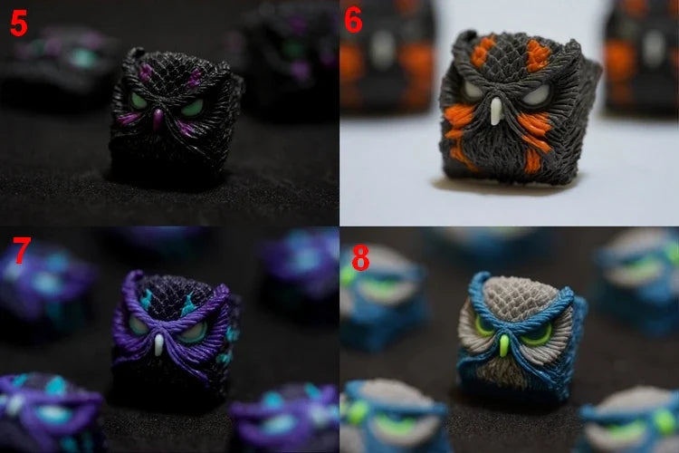 1pc handmade resin key cap for MX switch mechanical keyboard Owl multi-color personalized resin keycaps color can be customized