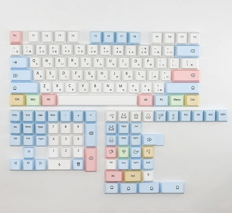 CuXiu PBT Chalk Keycaps 136 keys Dye Sub Keycap Set For Cherry MX Switches Mechanical Keyboard gh60 xd64 xd84 xd96 87 104