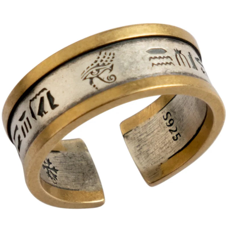 Retro Domineering Ethnic Style Fire-Breathing Dragon Ring Men\\'s Charm Open Ring Punk Motorcycle Rider Jewelry Accessories