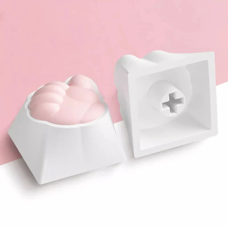 Kawaii Cute Soft Silicone Cat Paws Corgi Buttock OEM ABS Keycap For Mechanical Keyboard Cherry MX Switch