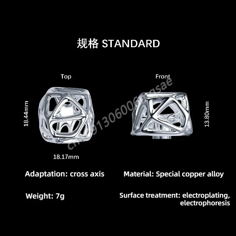 1pc Hollow Keycap Metal Customized Personalized Cross Axis Artisan Keycap 18x18mm for Mechanical Keyboard Advanced Gifts