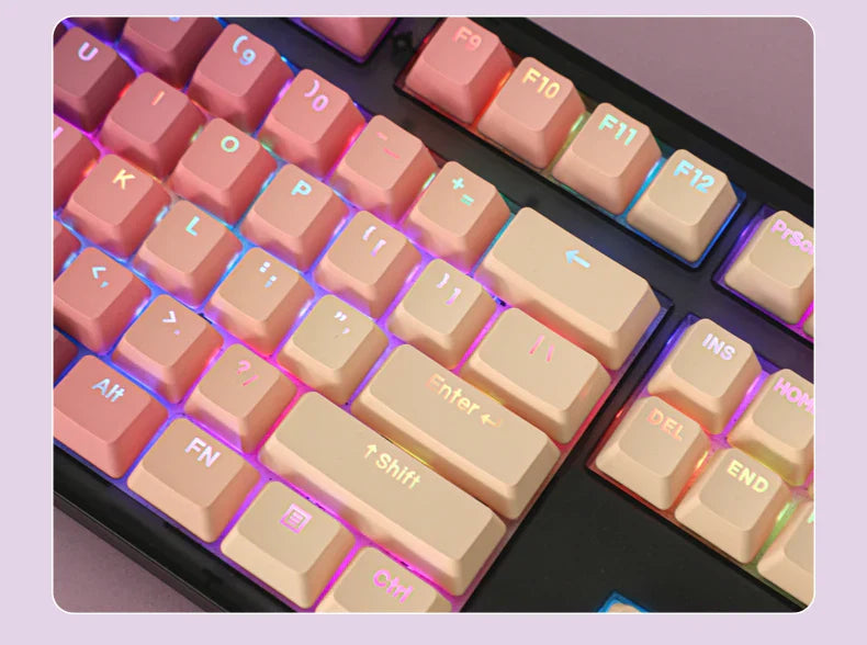 Gradient Eye Shadow PLUS Keycaps Side Top Character Translucent Backlit Key cap PBT OEM profile For MX Switch Keyboard