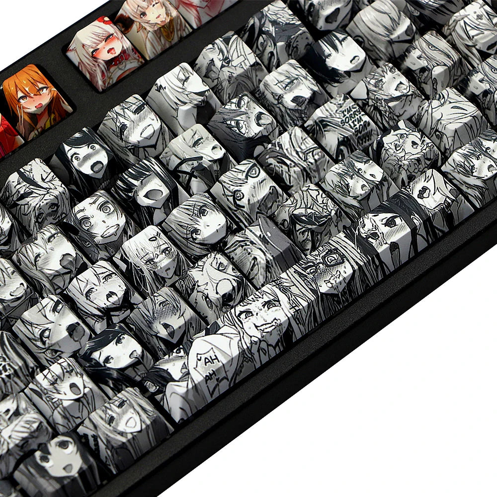 PBT Mechanical Keyboard Keycap  Anime Cute 124 keys Dye Sublimation Chreey Profile Japanese Anime Keycap For Cherry MX Switch