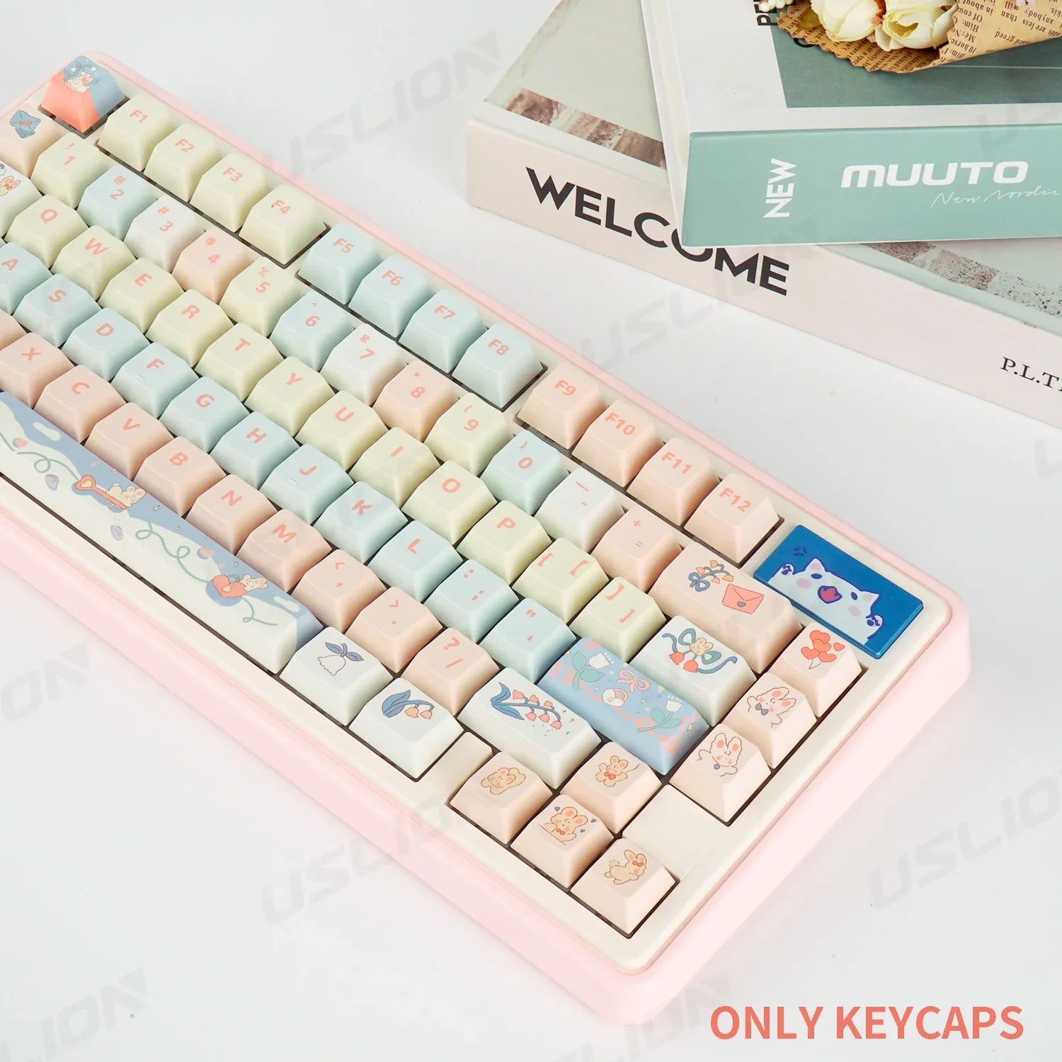 95 Keys Cherry Profile PBT Keycaps Love Letter Theme Key Caps for Gaming Mechanical Keyboard 61/64/68/75/84Keys GMK67 AULA F75
