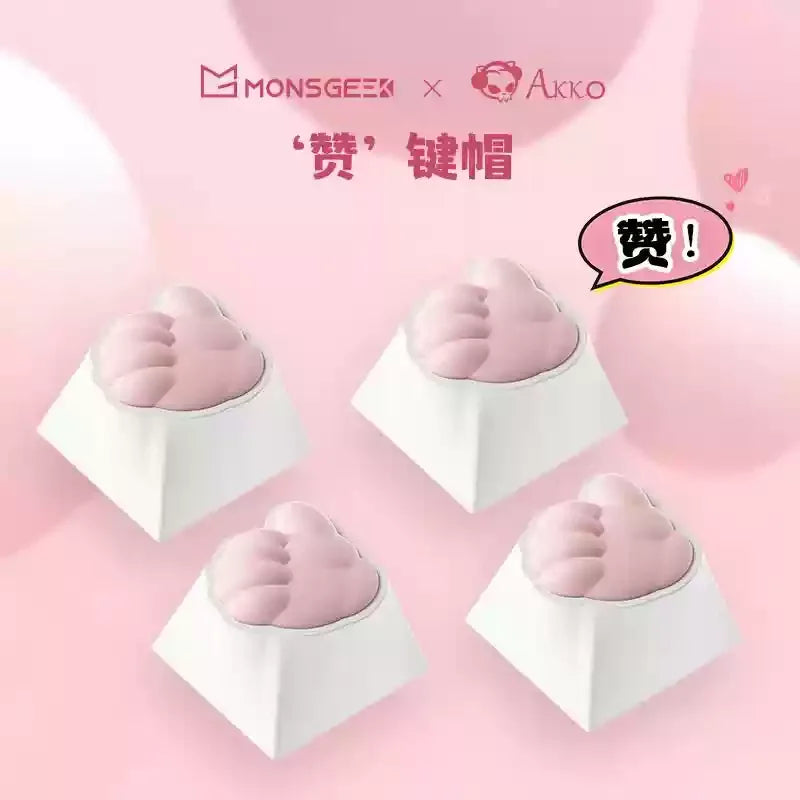 Cute Cat Claw Stone Scissors Cloth Praise Keycap Soft Silicone Oem High Beauty Girl Heart Girl'S Holiday Free delivery Gift