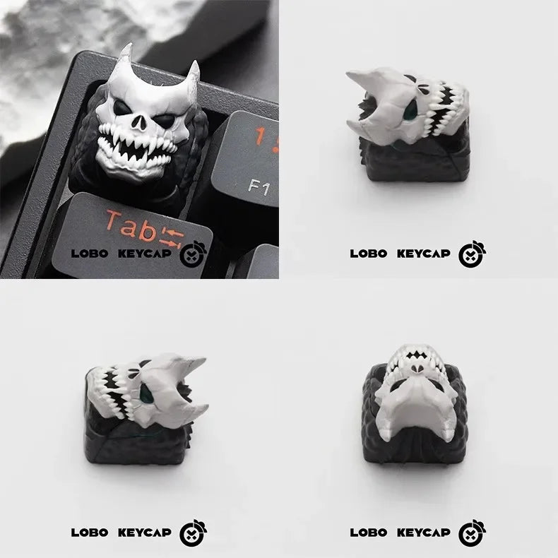 Lobo No.8 Artisan Keycap Custom Ghost Anime 3d Keyboard Key Caps Mechanical Keyboard Esc Point Resin KeyCaps Pc Game Accessories