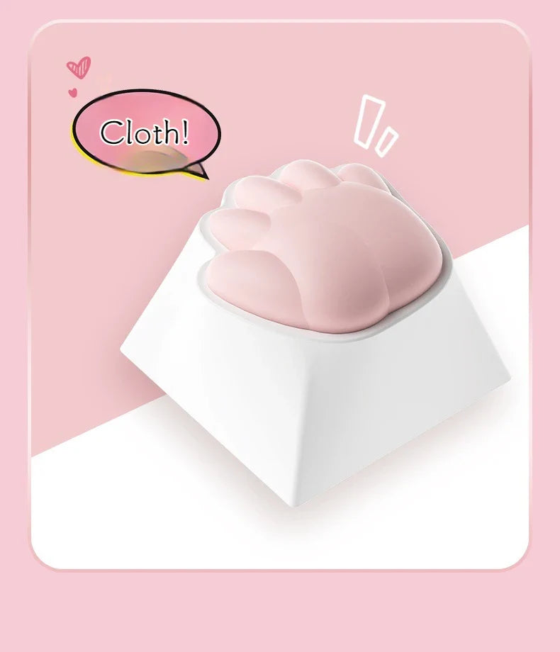 Cute Cat Claw Stone Scissors Cloth Praise Keycap Soft Silicone Oem High Beauty Girl Heart Girl'S Holiday Free delivery Gift