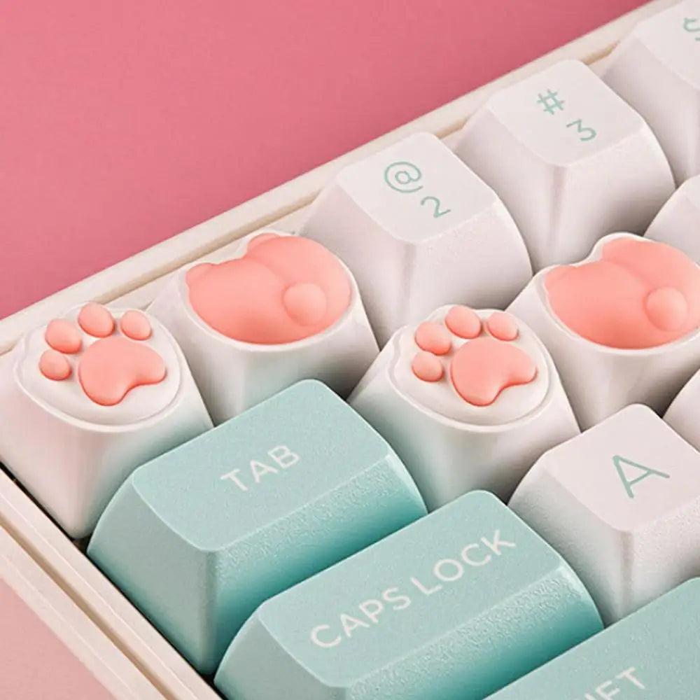 Cat Keycaps Cute Keycaps Compatible With Mechanical Keyboard Computer Accessories Cat Paws And Butts Keyboard Caps