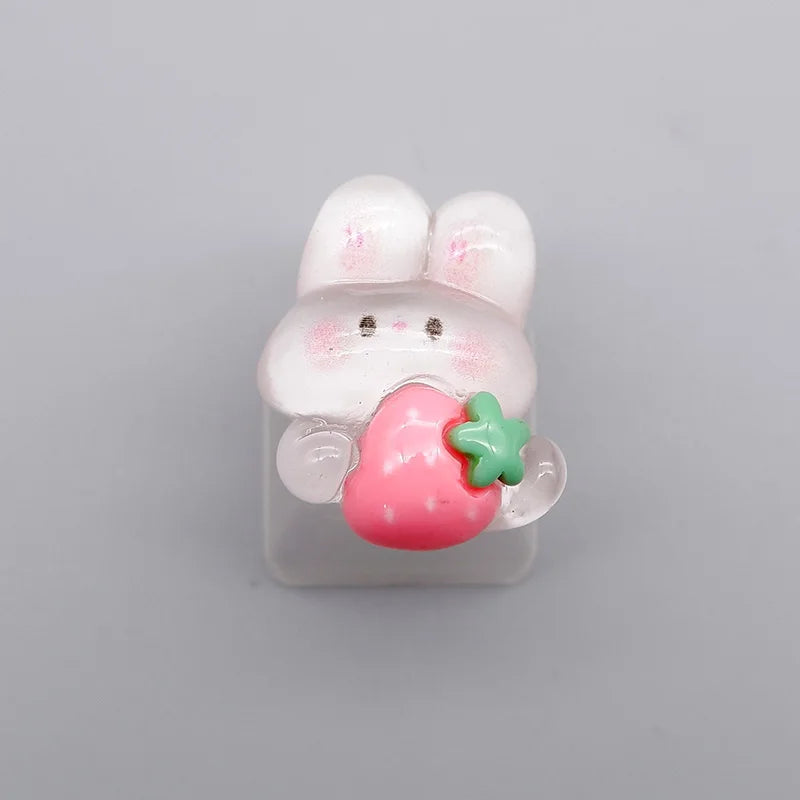 Long Eared Rabbit Personalized Keycap Mechanical Keyboard Special Transparent Cute Gift TabESC Supplementary Decoration Keycap