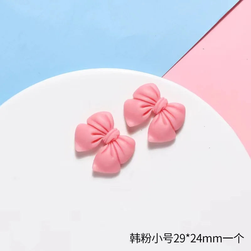 10pcs Colored Ribbon Resin Bow Nail Charm Parts 3D Nail Art Decoration Accessories Supplies for  DIY Manicure Design