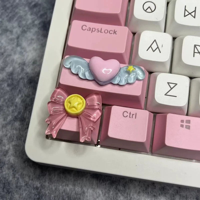 DIY Handmade Custom Bowknot l Wing Keycap Space 1.25U Alt Ctrl Cross Axis Game Mechanical Keyboard Keycap