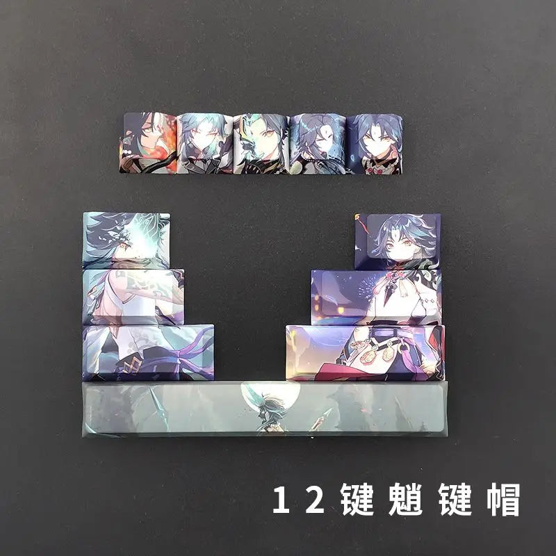 Cartoon Anime Genshin Impact xiao keycap Mechanical keyboard replacement key PBT thermal sublimation original factory height