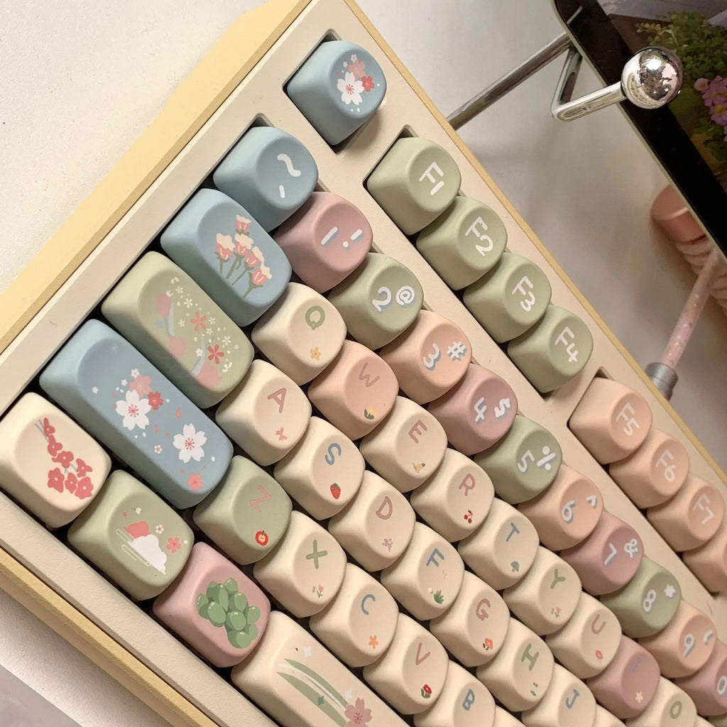 MOA Keycaps Cute Alice Keycaps Cute Keycaps 141 Keys PBT Sublimation Mechanical Keyboard Cap 2.25 U 2.75U