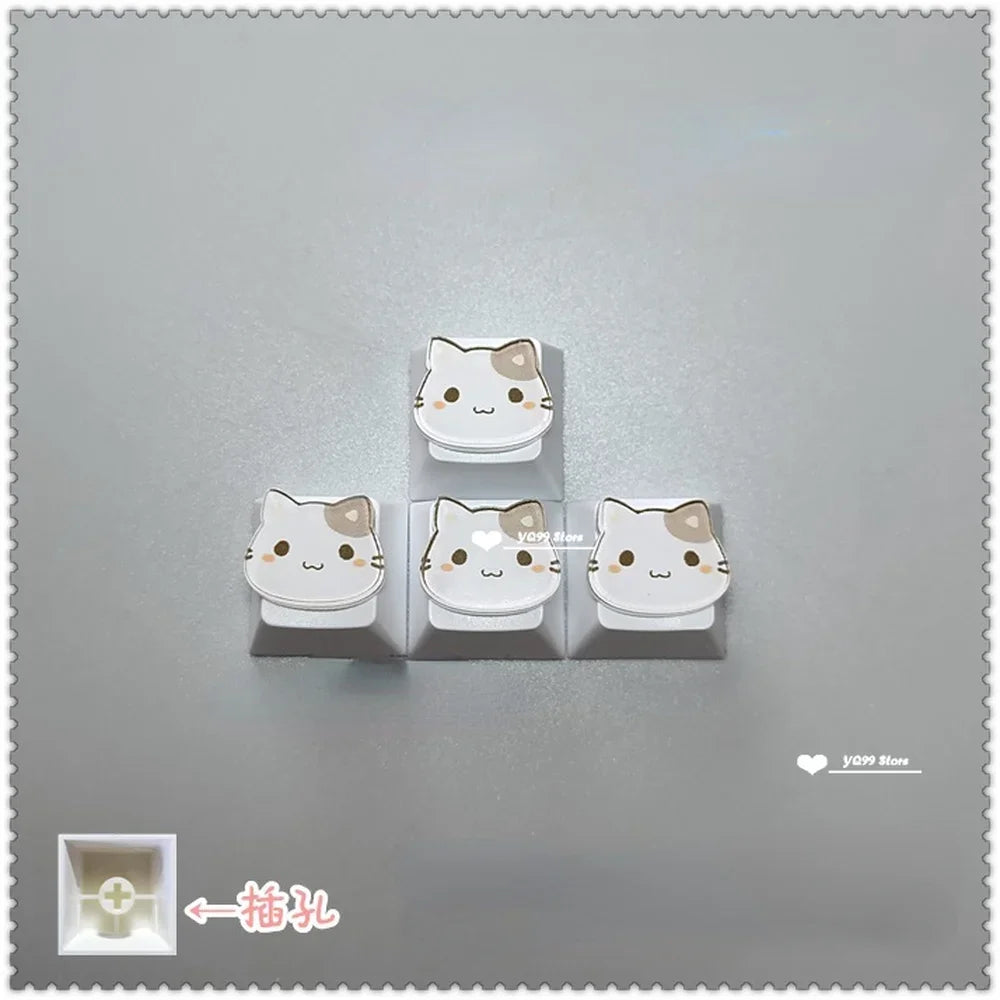 4pcs/set Lovely Cat Claw Key Cap Personality Cat Paw Keycaps for Mechanical Keyboard R4 Arrow Keys Pink Cute DIY Keycaps