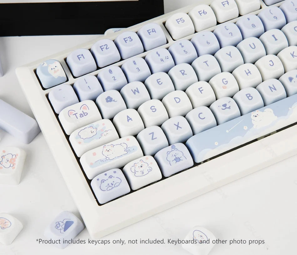 95/132 Keys Cartoon Keycaps PBT Hakimi Dog Cats Keycap MOA Profile Dye Sublimation Keycap For Mechanical Gaming Keyboard