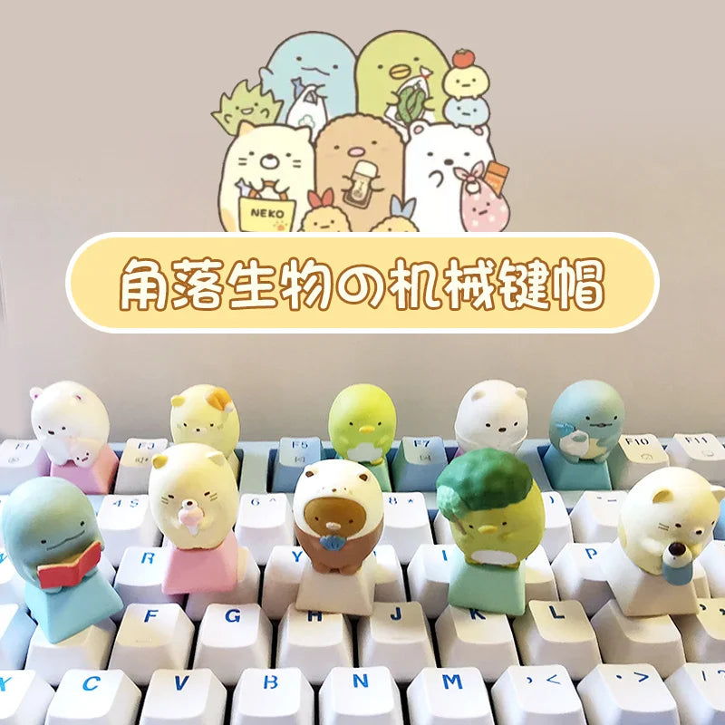 Animal Series Cute Keycap Diy Customized MX Switch Resin ESC Point Keycaps  Mechanical Keyboard Artisan Key Caps Girls Favorites