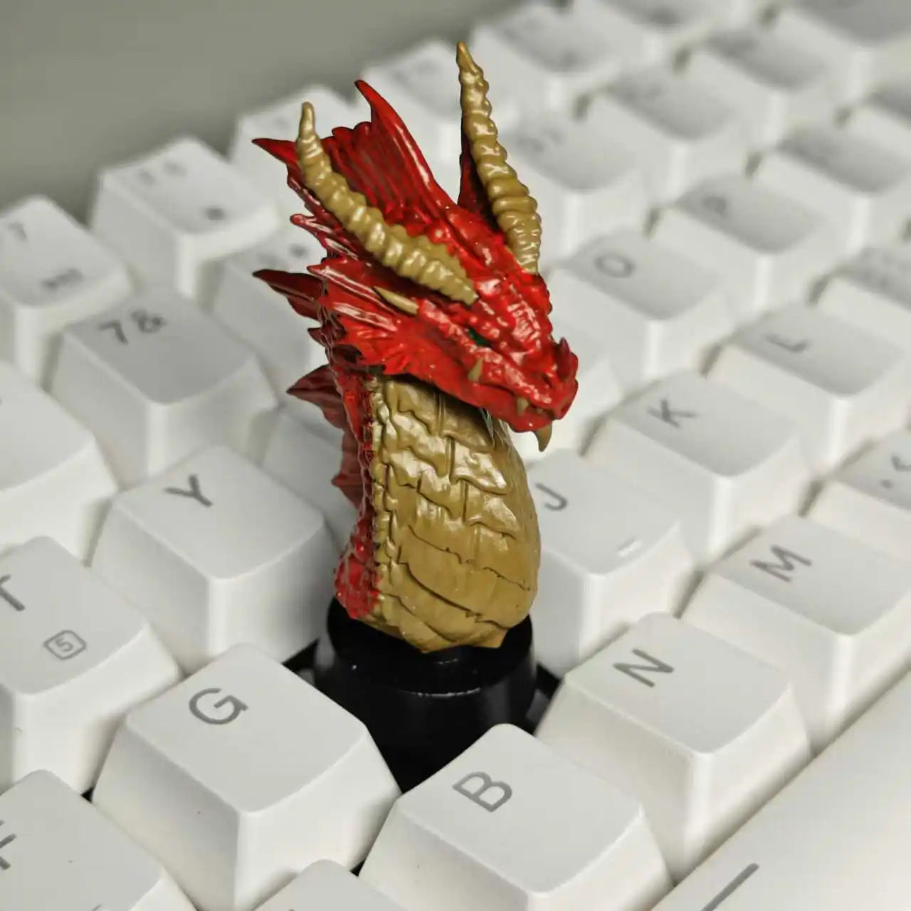Red Dragon Keycaps Original Design War Flag Dragon Mechanical Keyboard Keycaps Customization Cool Tyrannosaurus Artisan Keycaps