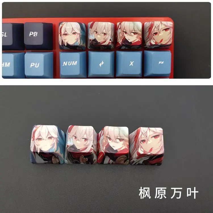 Cartoon Anime Genshin Impact Keycap zhongli Mechanical keyboard replacement key R4 PBT thermal sublimation Cherry OEM height